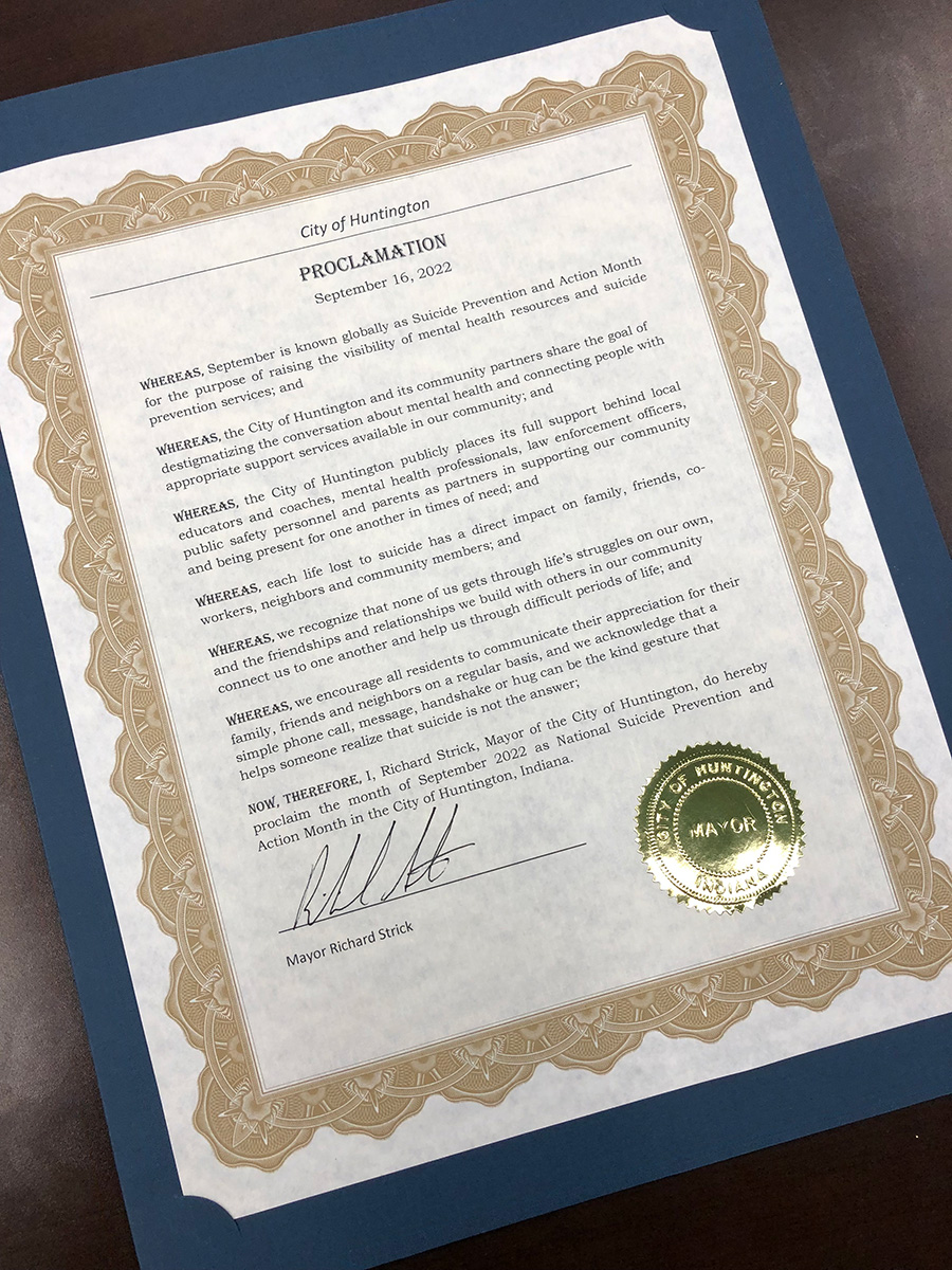 Suicide Prevention Awareness Proclamation